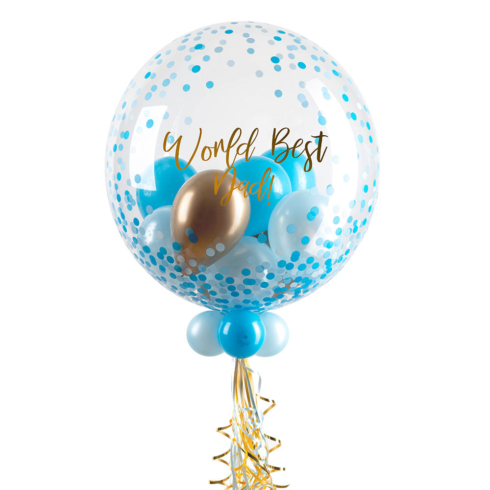 Personalised Bubble Balloon in a Box - Blue Gold Luxe Personalised Bubbles 36739-NEW-Personalised-Bubble-Balloon-in-a-Box---Blue-Gold-Luxe-_7