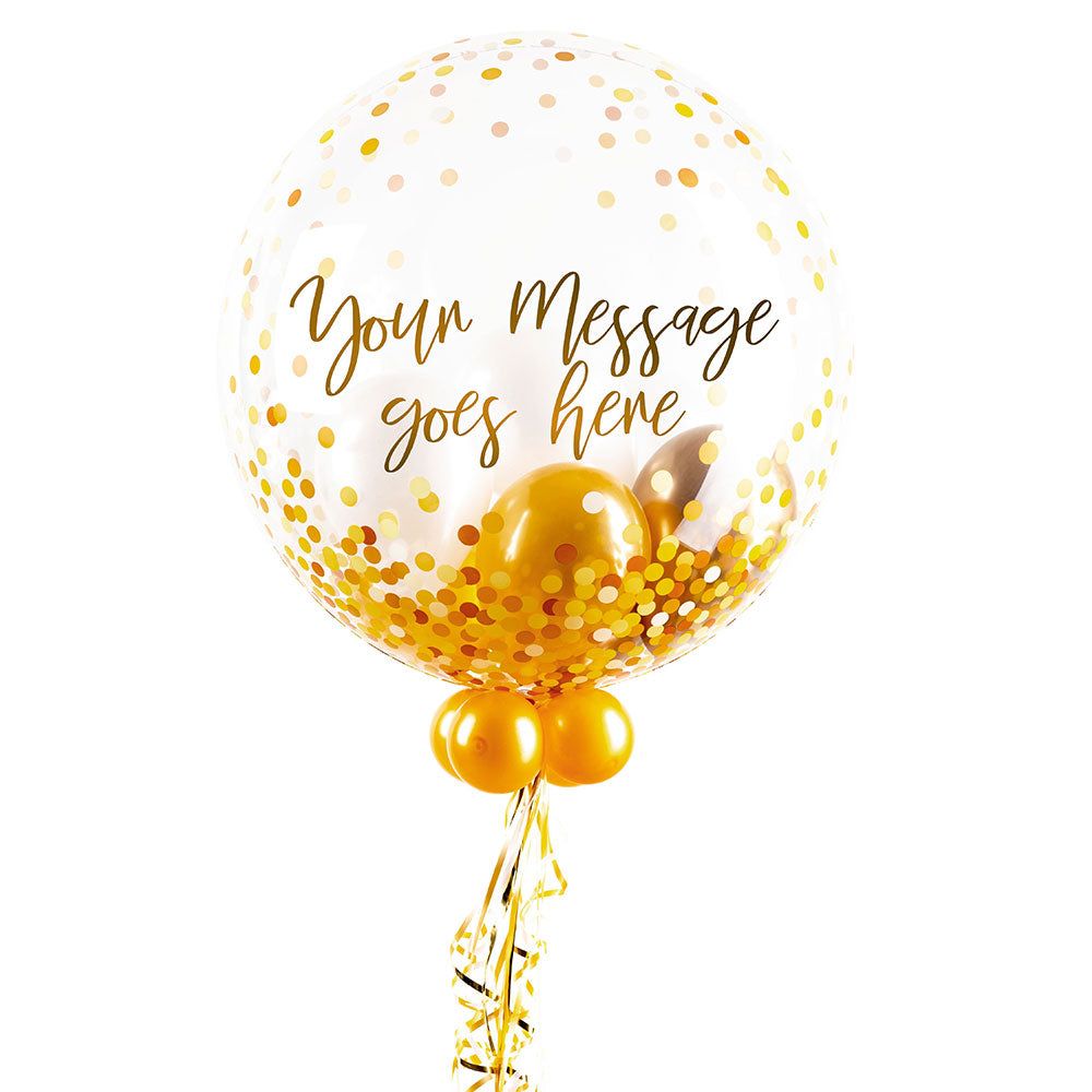 Personalised Bubble Balloon in a Box - Elegant Gold Dots Default Title Personalised Bubbles 37372-Personalised-Bubble-Balloon-in-a-Box-Elegant-Gold-Dots-NEW-_4