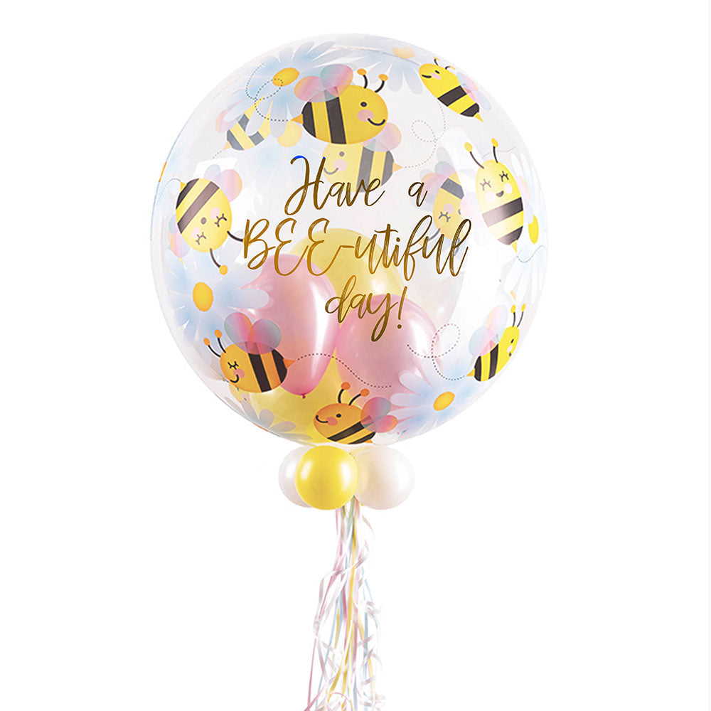 Personalised Bubble Balloon in a Box - Sweet Bees & Daisies Personalised Bubbles 39589-Personalised-Bubble-Balloon-Sweet-Bees-and-Daisies-_8