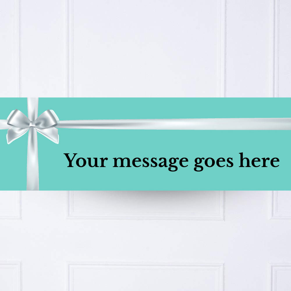 Tiffany Blue Personalised Party Banner Personalised Banners 40072-Personalised-Photo-Cake_Tiffanyblue_banner