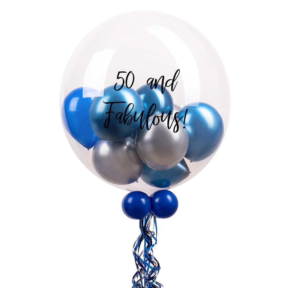 Personalised Bubble Balloon in a Box – Midnight Blue Personalised Bubbles SKU36389_MidnightBlueScriptcopy