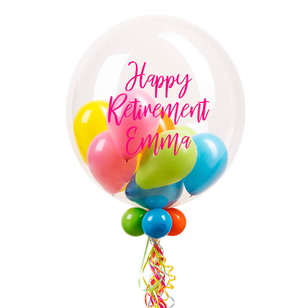Personalised Bubble Balloon in a Box – Boho Tropical Mini Balloons Personalised Bubbles SKU36391_BohoTropicalScriptgold_1