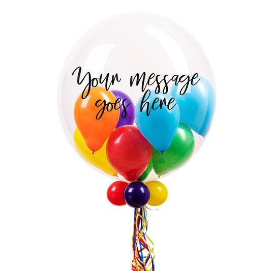 Personalised Bubble Balloon in a Box – Rainbow Rainbow Personalised Bubbles SKU36391_RainbowScriptblack_805394c0-dafa-4ed1-9ba1-d177829bcab3