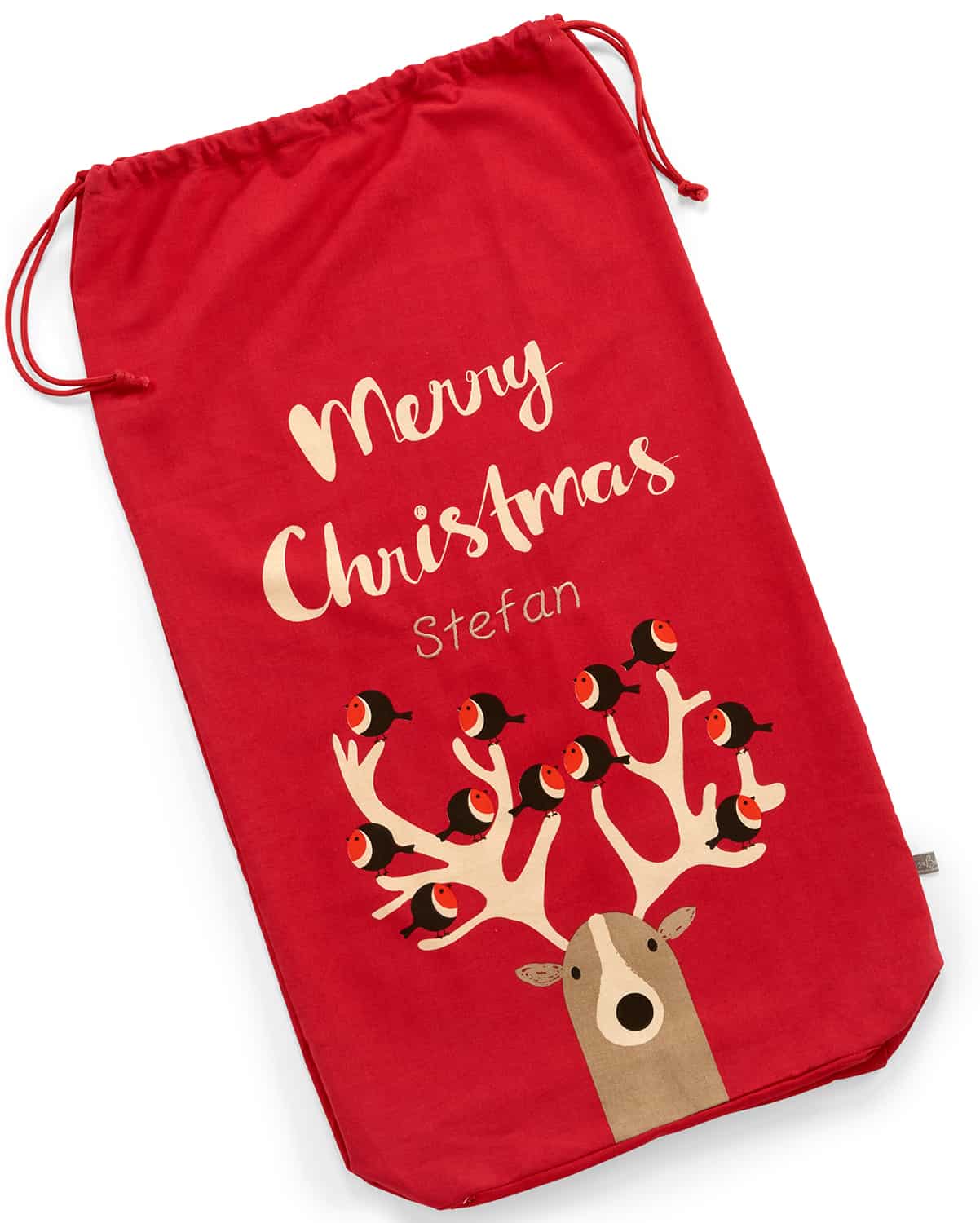 Merry Christmas Robins Gift Sack Sack merrychristmas-stefan_sack