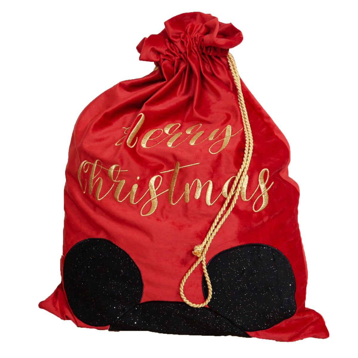 Disney Mickey Mouse Luxury Red Velvet Christmas Gift Sack - Personalised Sack mickey