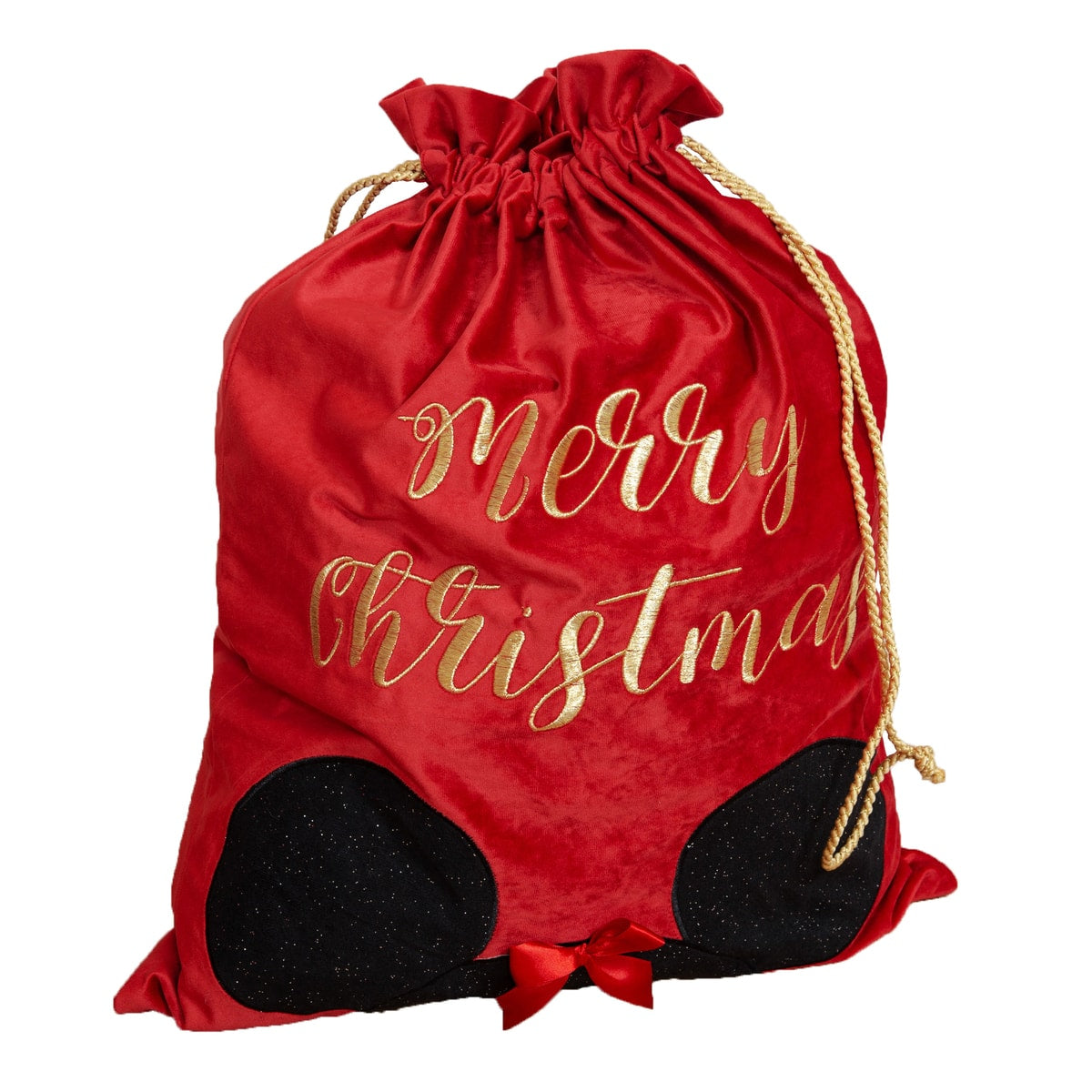 Disney Minnie Mouse Luxury Red Velvet Christmas Gift Sack - Personalised Sack minnie