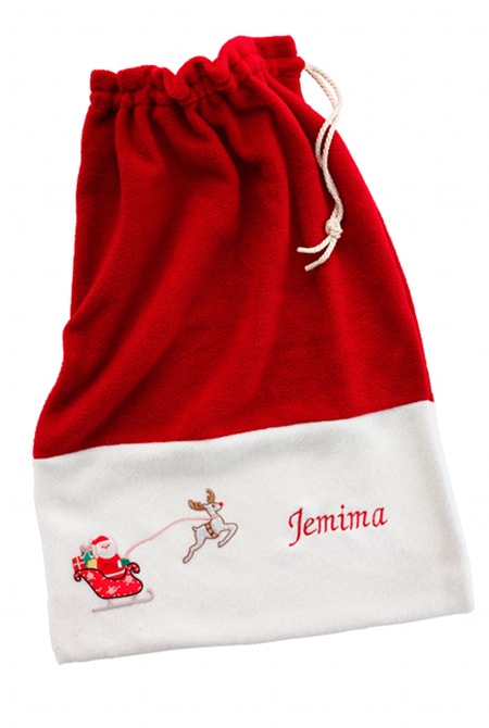 Christmas Santa Fleece Sack - Personalised Sack xmas035
