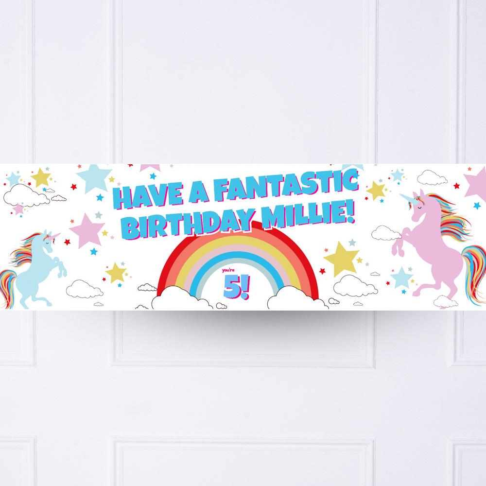 Unicorn Magic Personalised Party Banner