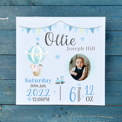 Personalised New Baby Boy Keepsake Memory Box