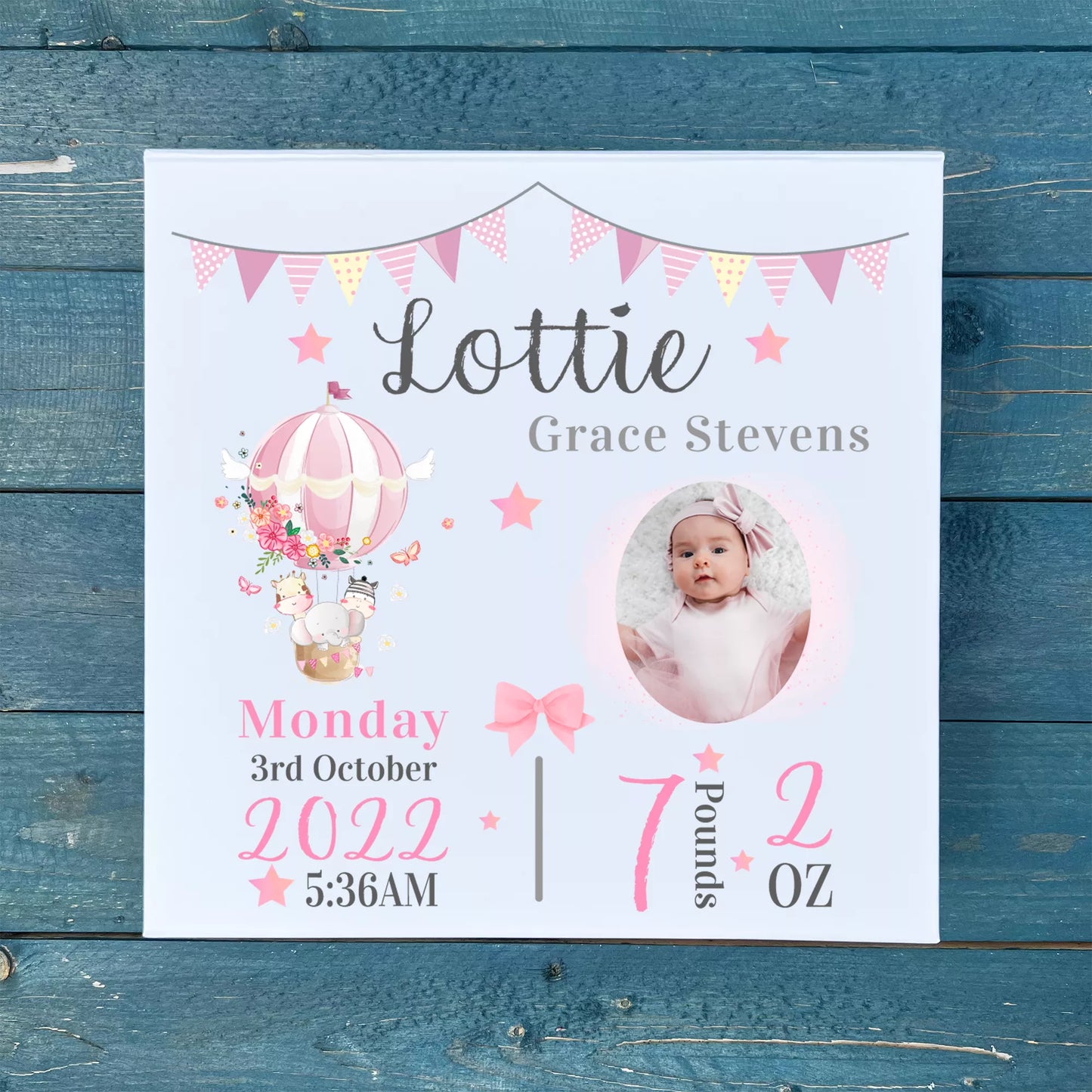 Personalised New Baby Girl Keepsake Memory Box