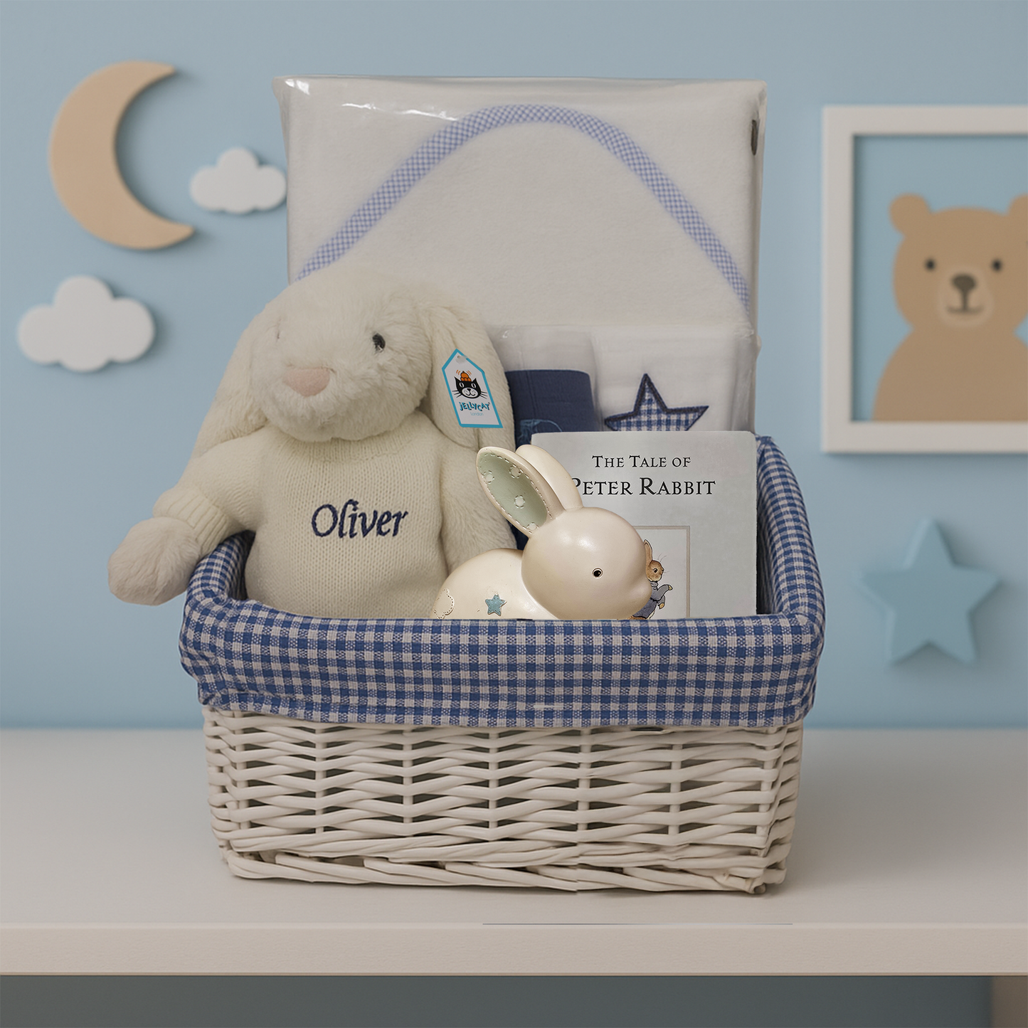 Blue Personalised Jumper Baby Hamper Baby Hamper Baby_Blue_Hamper