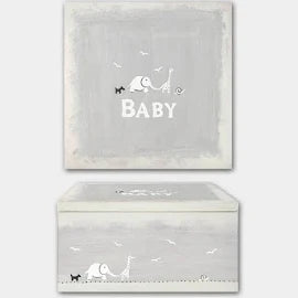 Baby Grey Wooden Keepsake Box