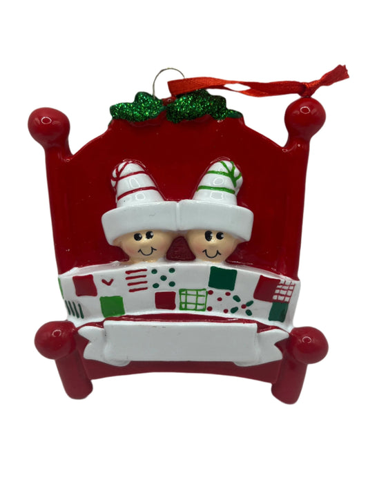 Christmas Bed Heads Family of 2 or Couple Personalised Tree Ornament