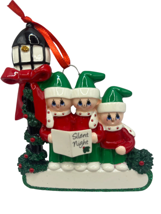 Carol Singers Family of 3 Christmas Tree Ornament