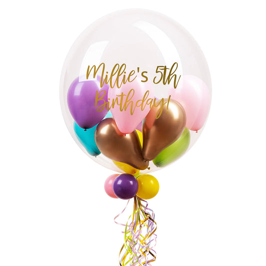 Personalised Bubble Balloon in a Box – Magical Brights