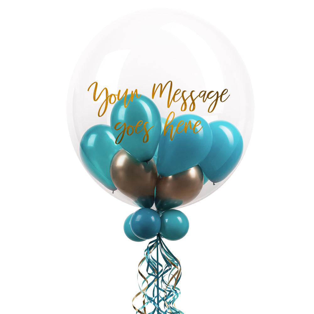 Personalised Bubble Balloon in a Box – Aquamarine