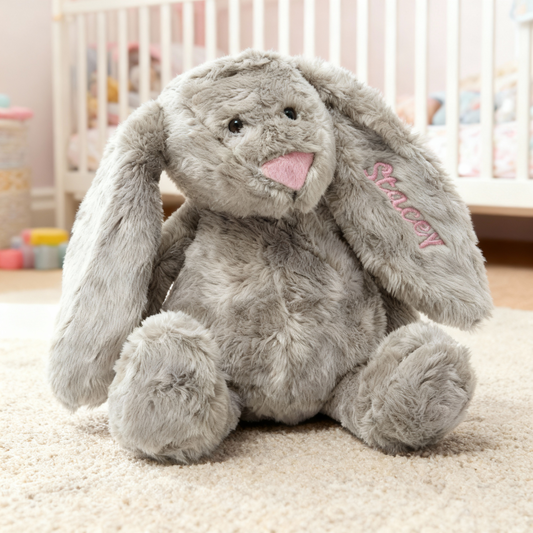 Personalised Embroidered Newborn Bunny Pink