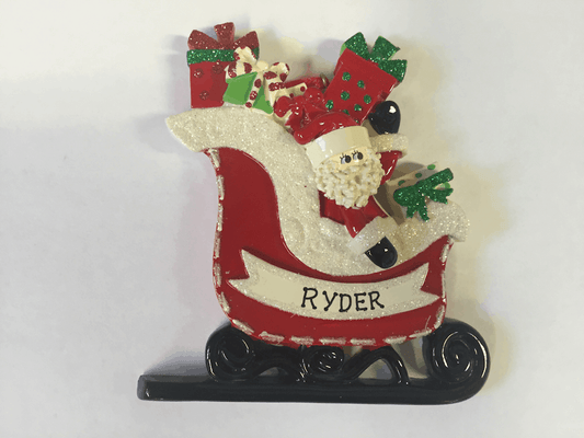 Santa Sleigh Christmas Tree Ornament