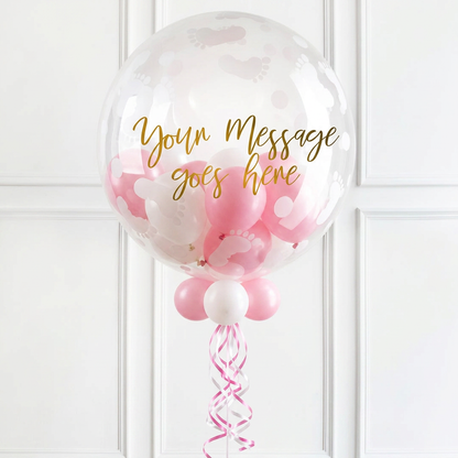 Personalised  – Pick Your Colour Baby Balloon - Bubble Balloon in a Box