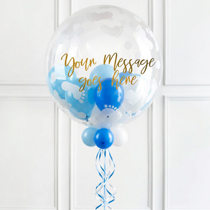 Personalised  – Pick Your Colour Baby Balloon - Bubble Balloon in a Box