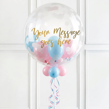 Personalised  – Pick Your Colour Baby Balloon - Bubble Balloon in a Box