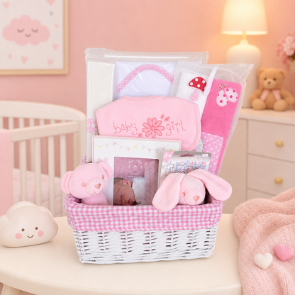Personalised Pink Baby Hamper