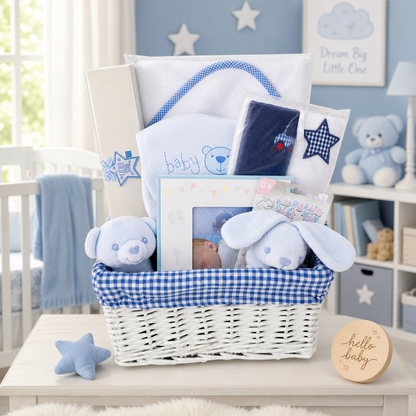 Personalised Blue Baby Hamper