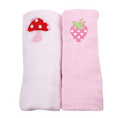 Cute 2pack Girl Muslins - Personalised Muslins pink20muslins