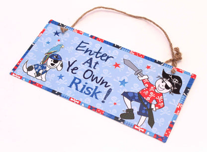 Enter At Ye Own Risk Door Sign Decoration pirate-enter-at-ye-own-risk-door-sign-100-p