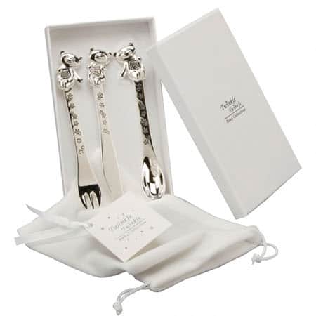 Silver Plated Teddy Bear Cutlery Set